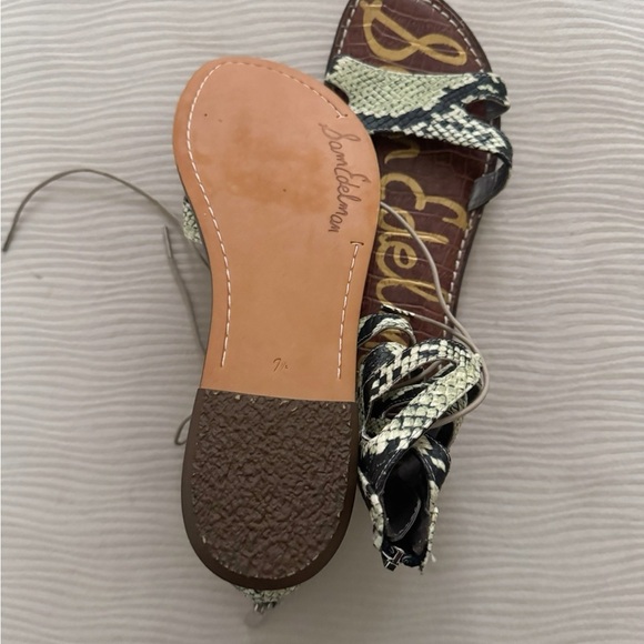 Sam Edelman Women’s Gladiator Green Python Lace Up Gwenna Lace sandals Shoes 7.5 - Picture 3 of 5
